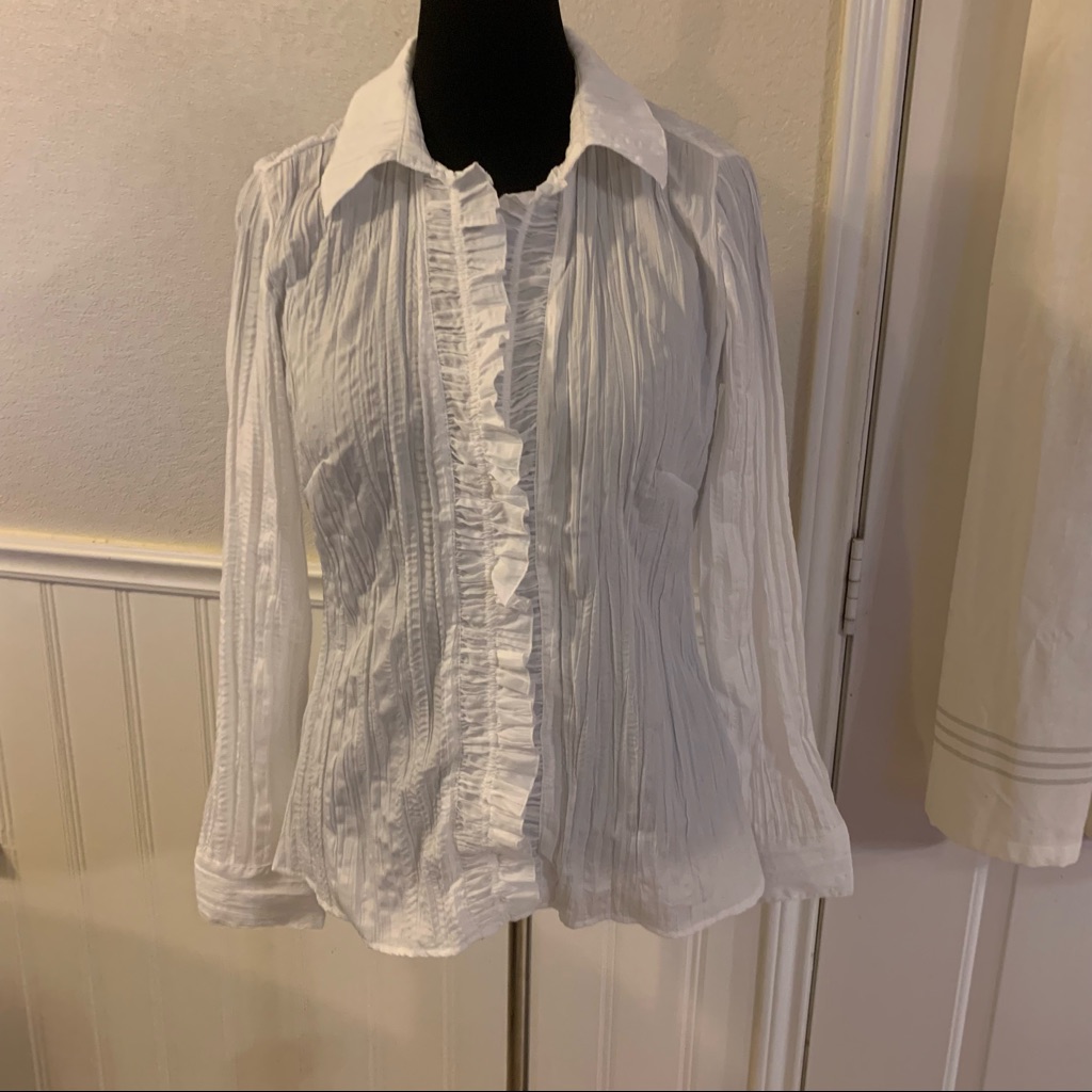 D Studio White Blouse Button Down